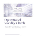 Cover of 'Operational Viability Check' by CMC, featuring a modern architectural background.